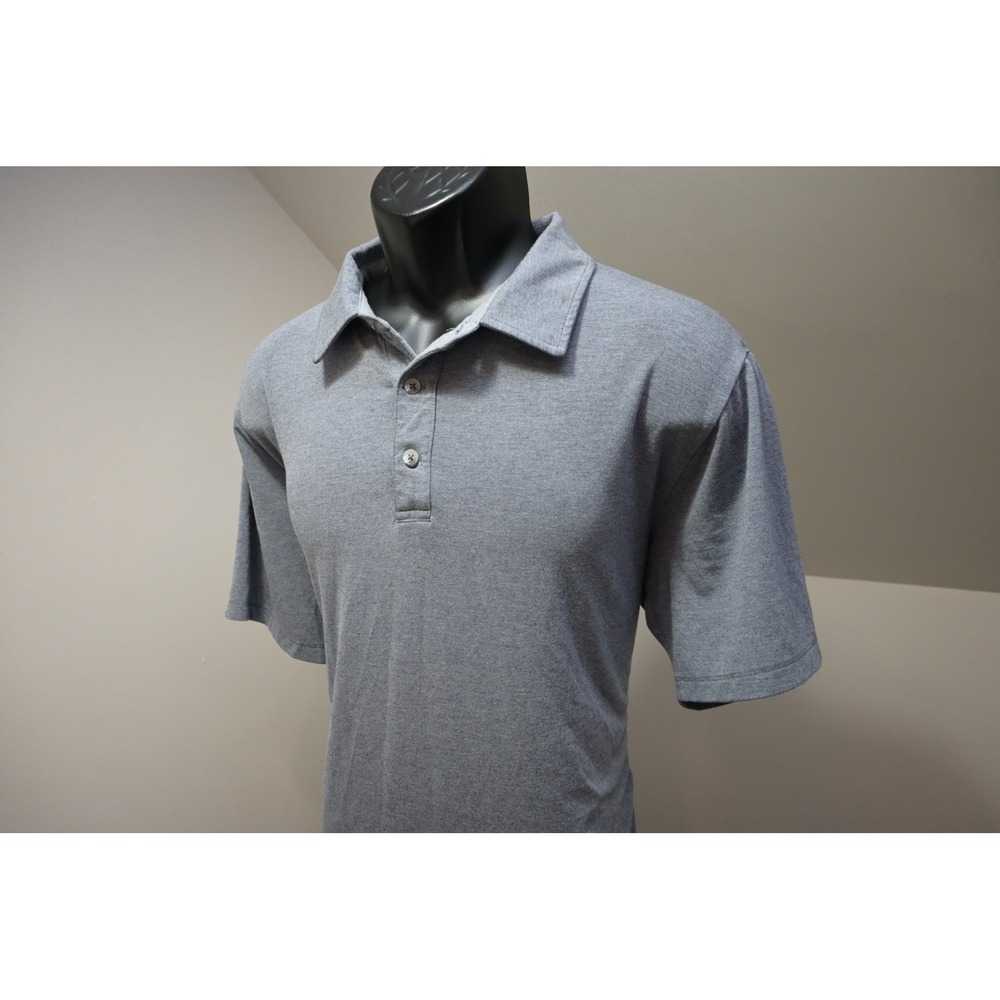 Free Fly Polo Shirt Men Large Blue Bamboo Blend Short Sleeve Stretch Excellent